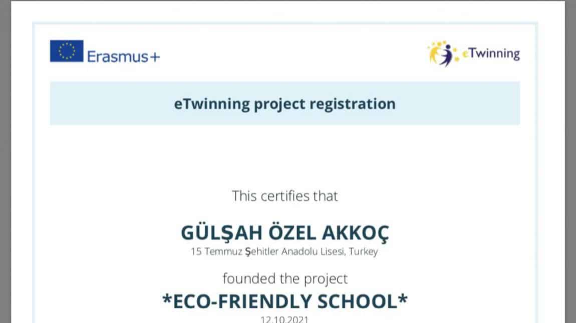 Okulumuz Doğa Dostu Okul e-Twining Projesine Başlamıştır.
